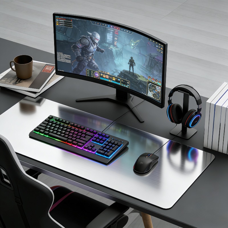 Gaming Accessories For Gaming Laptop - Ultradunne roestvrijstalen muismat, waterdichte toetsenbordopslag, robuuste