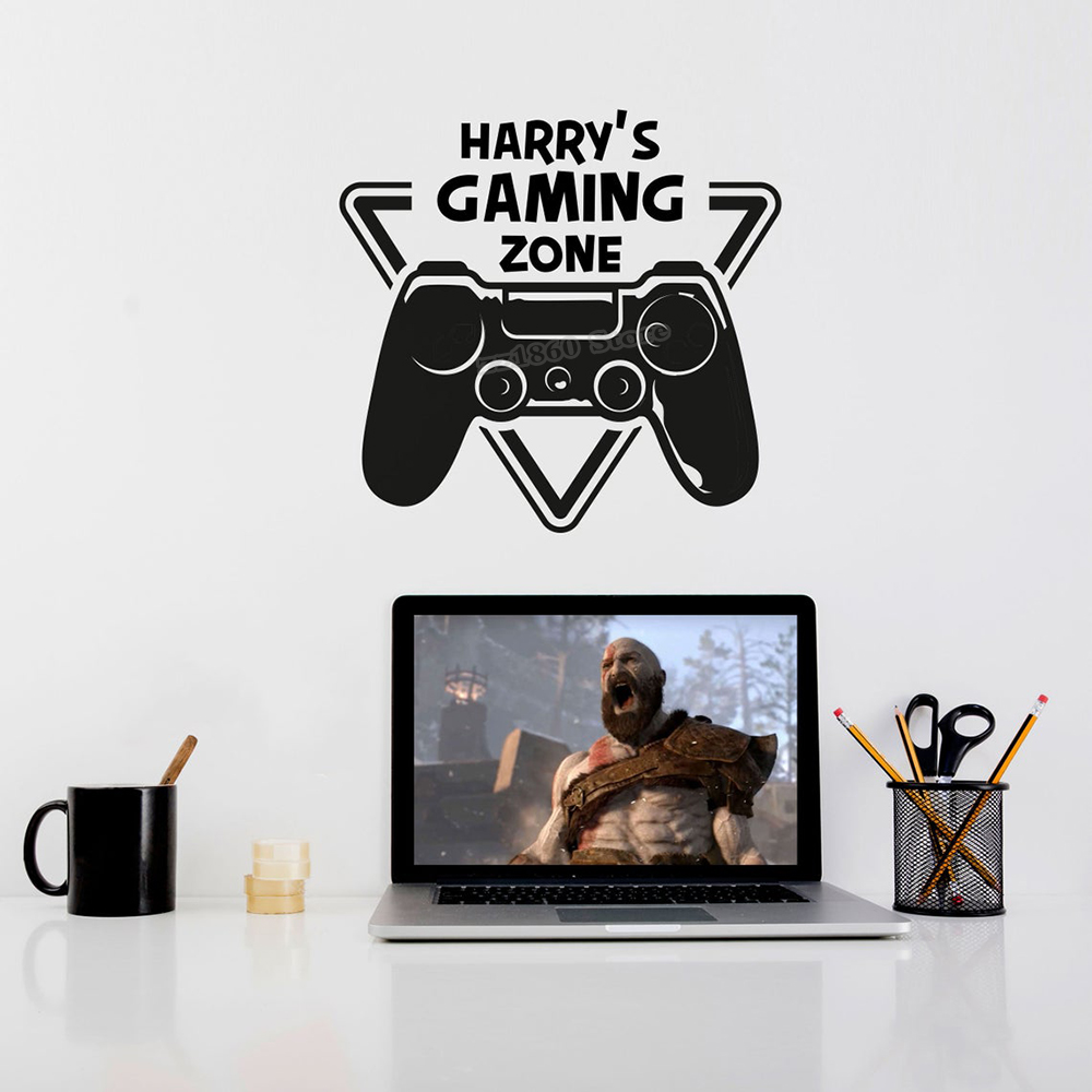 Custom Naam Gaming Zone Muurta - Gaming Accessories Wallpaper recensie en prijs